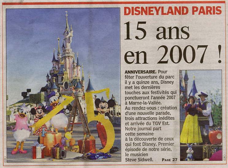 les 15 ans de disneyland paris